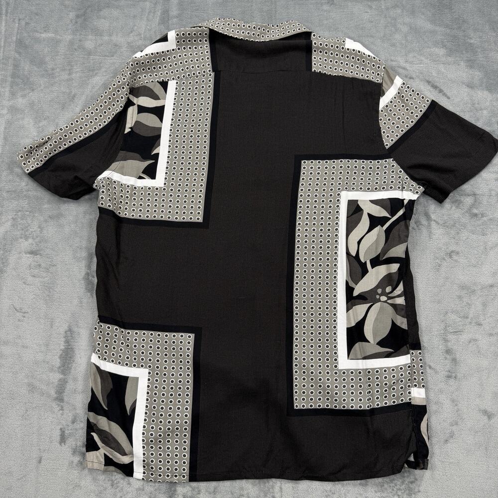 Express Mens Medium Patchwork Short Sleeve Button… - image 2